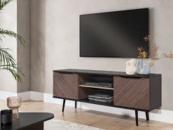 Zestawy Mebli Do Salonu|Witryny></noscript>GiB Meble Witryna do salonu ze szklanymi półkami 90 cm PULSE jodełka