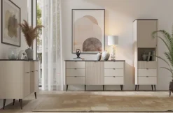 Zestawy Mebli Do Salonu|Witryny>JUREK Witryna jednodrzwiowa do salonu 60 cm MIREL kaszmir