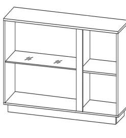 Zestawy Mebli Do Salonu|Witryny></noscript>LASKI Witryna Komoda do salonu biała połysk LINDA