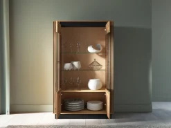 Zestawy Mebli Do Sypialni>ML Meble Witryna na książki do salonu 65 cm dąb złoty craft czarny UMIO