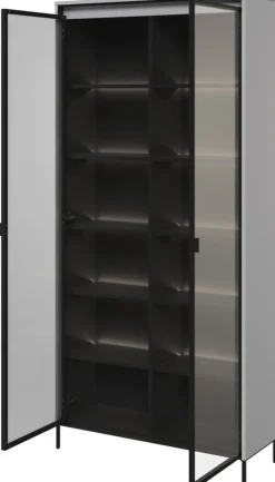 Zestawy Mebli Do Salonu|Witryny>lenart. Witryna na książki do salonu w stylu nowoczesnym szara 90 cm TREND