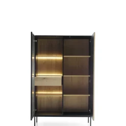 Zestawy Mebli Do Salonu|Witryny>PIASKI Witryna na książki podświetlane półki styl nowoczesny SEWILLA