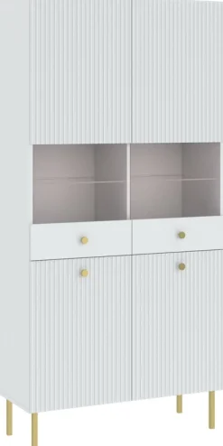 Zestawy Mebli Do Salonu|Witryny>INTER MEBLE Witryna przeszklona 91 cm do salonu VALTEO biała biały