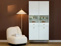 Zestawy Mebli Do Salonu|Witryny></noscript>INTER MEBLE Witryna przeszklona 91 cm do salonu VALTEO biała biały