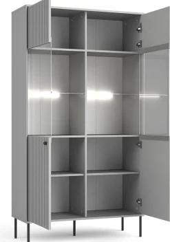 Zestawy Mebli Do Salonu|Witryny>MEBLOSIEK Witryna przeszklona IRYS 105 cm do salonu szara