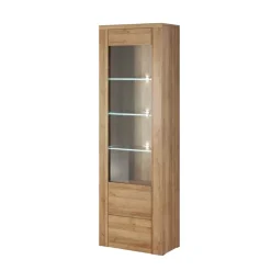 Zestawy Mebli Do Salonu|Witryny>Helvetia Witryna stojąca duża LARONA dąb riviera jasny