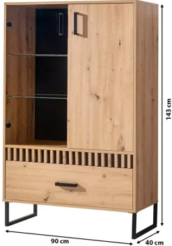 Zestawy Mebli Młodzieżowych|Witryny></noscript>DOMEL Witryna w stylu nowoczesnym LAMELIX dąb artisan