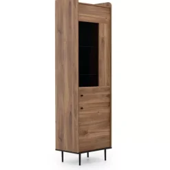 Witryny></noscript>GiB Meble Witryna ze szklanymi półkami VIVIENNE