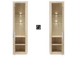 Meble Młodzieżowe|Zestawy Mebli Do Salonu></noscript>ML Meble Witryna ze szklanymi półkami 55 cm CASTEL dąb sonoma