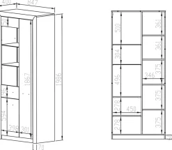 Meble Młodzieżowe|Zestawy Mebli Do Salonu></noscript>ML Meble Witryna ze szklanymi półkami 55 cm CASTEL dąb sonoma