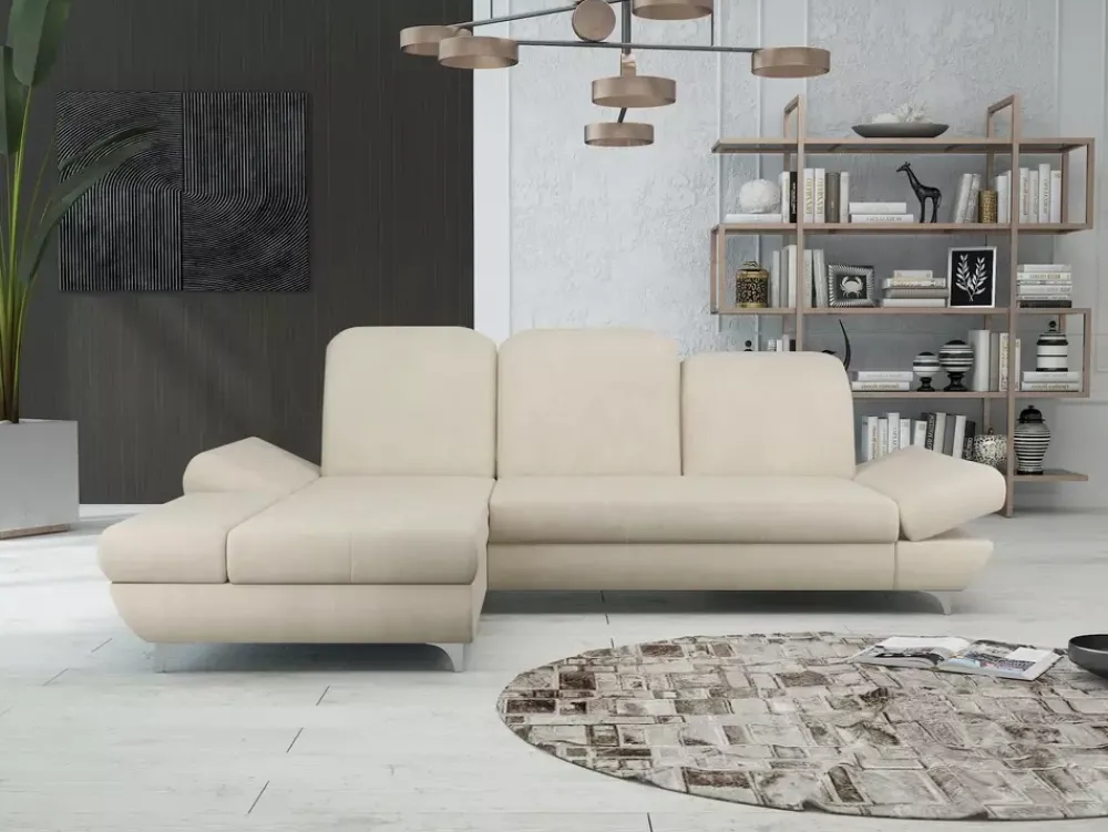 Narożniki>NEXT COLLECTION Wolnostojąca rogówka do salonu z regulowanymi podłokietnikami SYMPHONY