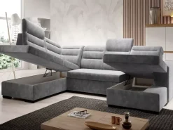 Narożniki>NEXT COLLECTION Wolnostojący narożnik do salonu z regulowanymi zagłówkami COLD