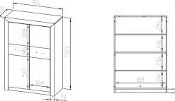 Zestawy Mebli Do Salonu|Zestawy Mebli Młodzieżowych></noscript>ML Meble Wąska komoda dwudrzwiowa z półkami 92 cm CASTEL dąb sonoma