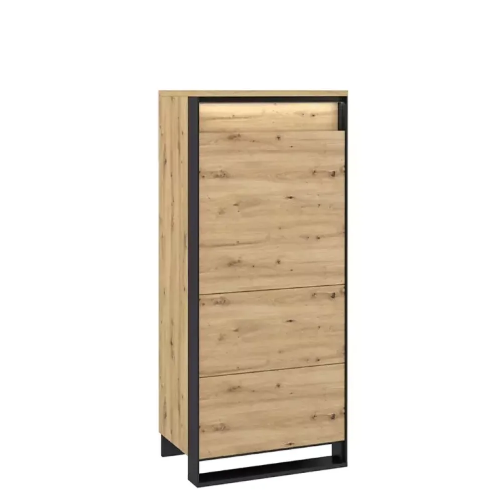 Zestawy Mebli Do Salonu|Komody>lenart. Wąska komoda z półkami do salonu QUANT dąb artisan