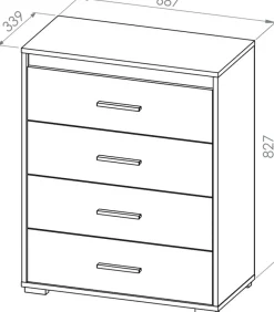 Zestawy Mebli Do Salonu|Zestawy Mebli Młodzieżowych></noscript>ML Meble Wąska komoda z szufladami 69 cm AVO dąb sonoma