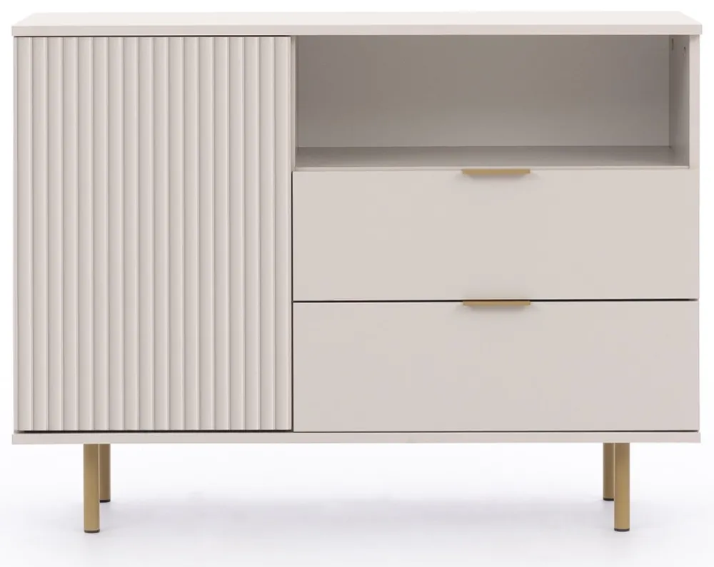 Zestawy Mebli Do Salonu|Komody>GiB Meble Wąska komoda z szufladami do salonu 107 cm NAMASTE kaszmir