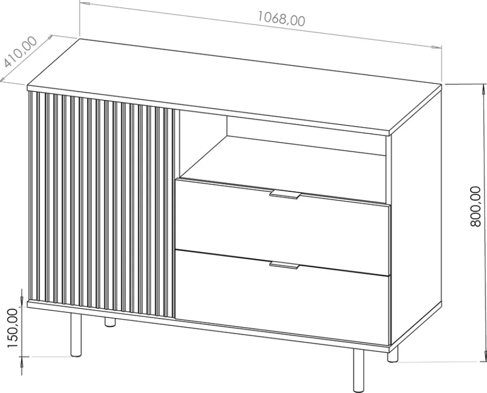 Zestawy Mebli Do Salonu|Komody>GiB Meble Wąska komoda z szufladami do salonu 107 cm NAMASTE kaszmir
