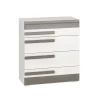 Zestawy Mebli Do Sypialni|Zestawy Mebli Młodzieżowych>ML Meble Wąska nowoczesna komoda z szufladami 86 cm BLANCO