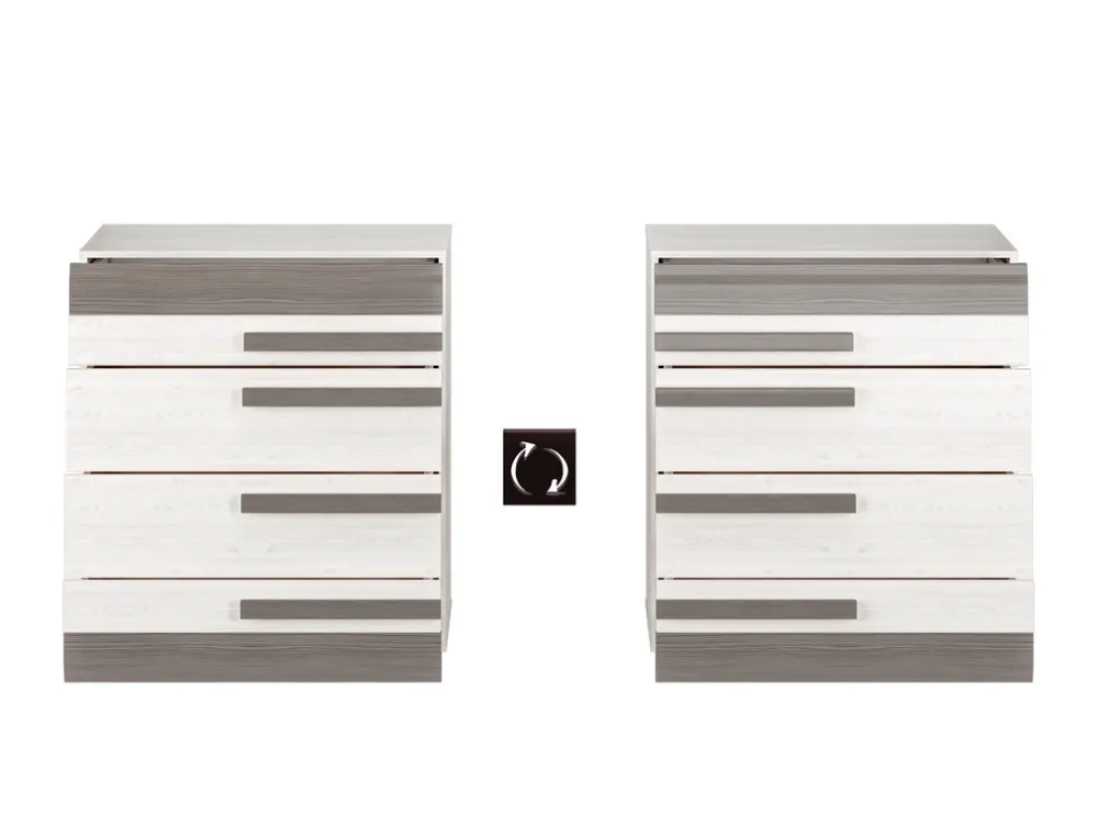 Zestawy Mebli Do Sypialni|Zestawy Mebli Młodzieżowych>ML Meble Wąska nowoczesna komoda z szufladami 86 cm BLANCO