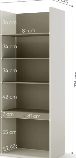 Regały Na Książki|Regały Dla Dzieci></noscript>lenart. Wąski regał 55 cm do pokoju młodzieżowego WOOW szampański/eukaliptus