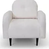 Fotele>LASKI Wygodny biały fotel do salonu OBLAK