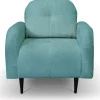 Fotele>LASKI Wygodny sztruksowy fotel do salonu OBLAK