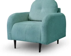 Fotele>LASKI Wygodny sztruksowy fotel do salonu OBLAK