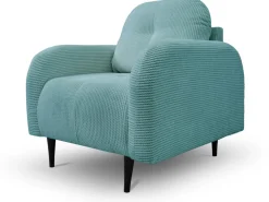 Fotele></noscript>LASKI Wygodny sztruksowy fotel do salonu OBLAK