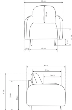 Fotele></noscript>LASKI Wygodny sztruksowy fotel do salonu OBLAK