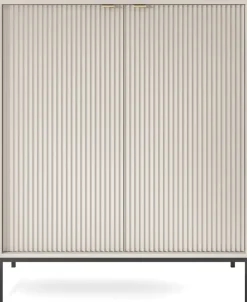 Komody>PIASKI Wysoka dwudrzwiowa komoda do salonu 104 cm AVANTI cashmere kaszmir