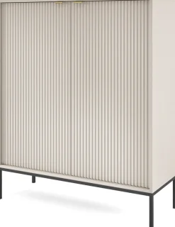 Komody></noscript>PIASKI Wysoka dwudrzwiowa komoda do salonu 104 cm AVANTI cashmere kaszmir