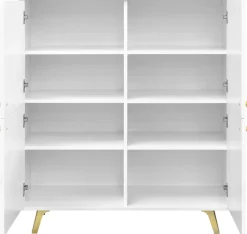 Komody>Stolar Wysoka komoda czterodrzwiowa z półkami 100 cm SELMA