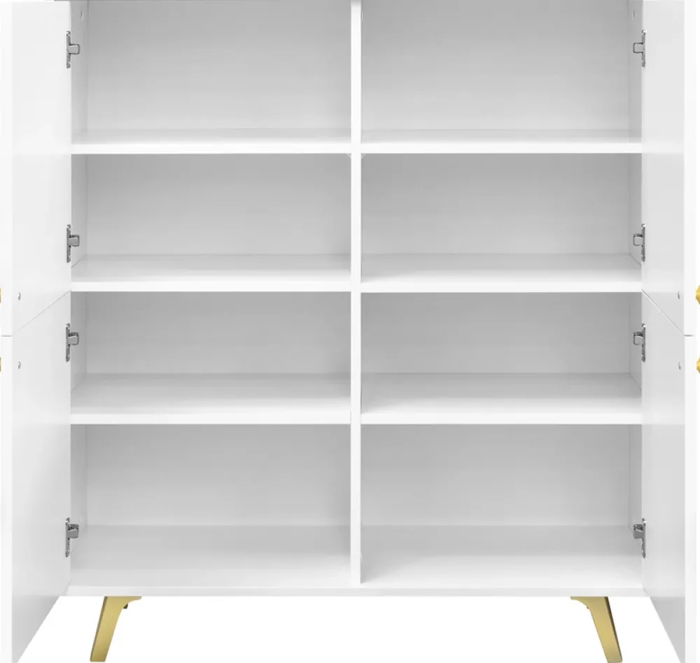 Komody>Stolar Wysoka komoda czterodrzwiowa z półkami 100 cm SELMA