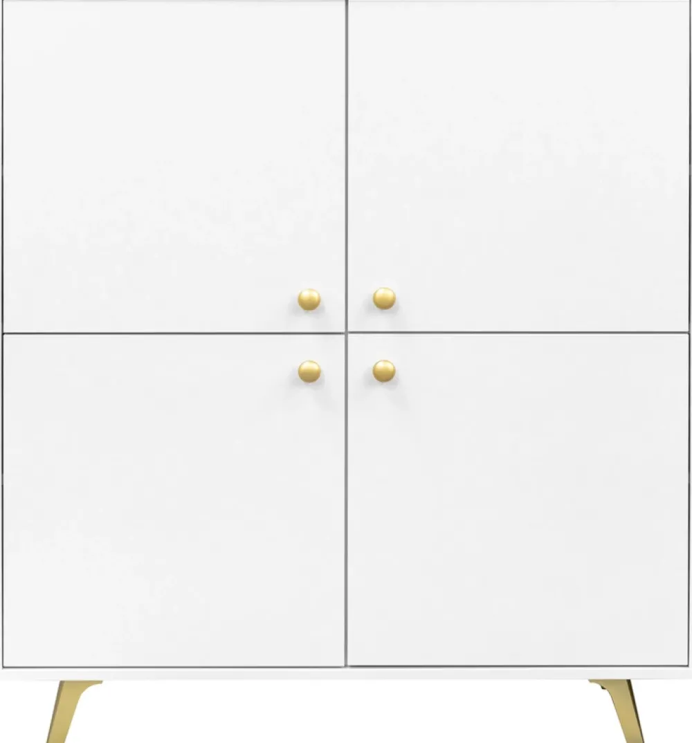 Komody>Stolar Wysoka komoda czterodrzwiowa z półkami 100 cm SELMA