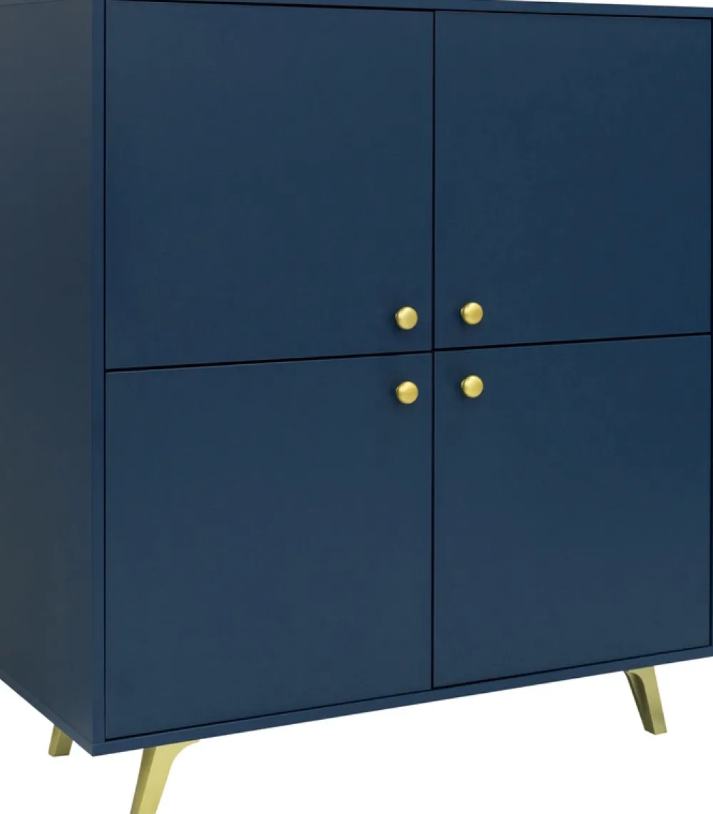 Komody>Stolar Wysoka komoda czterodrzwiowa z półkami 100 cm SELMA