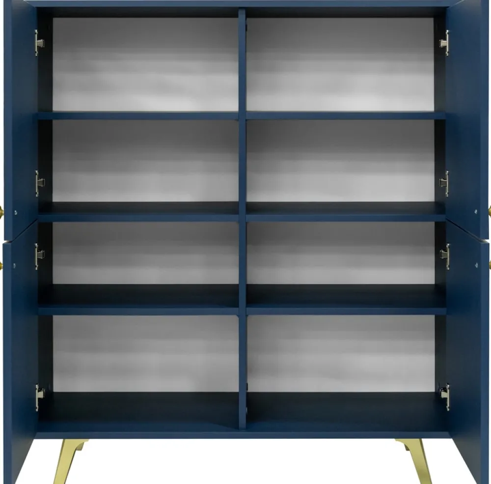 Komody>Stolar Wysoka komoda czterodrzwiowa z półkami 100 cm SELMA