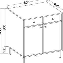 Zestawy Mebli Do Salonu|Komody></noscript>Lempert Wysoka komoda do salonu 84 cm z szufladami TOKEN beż piaskowy