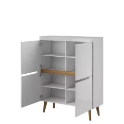 Komody>PIASKI Wysoka komoda do salonu RENI dąb artisan