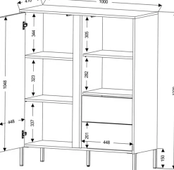 Zestawy Mebli Do Salonu|Komody></noscript>JUREK Wysoka komoda do salonu z lamelami 100 cm MALEZJA