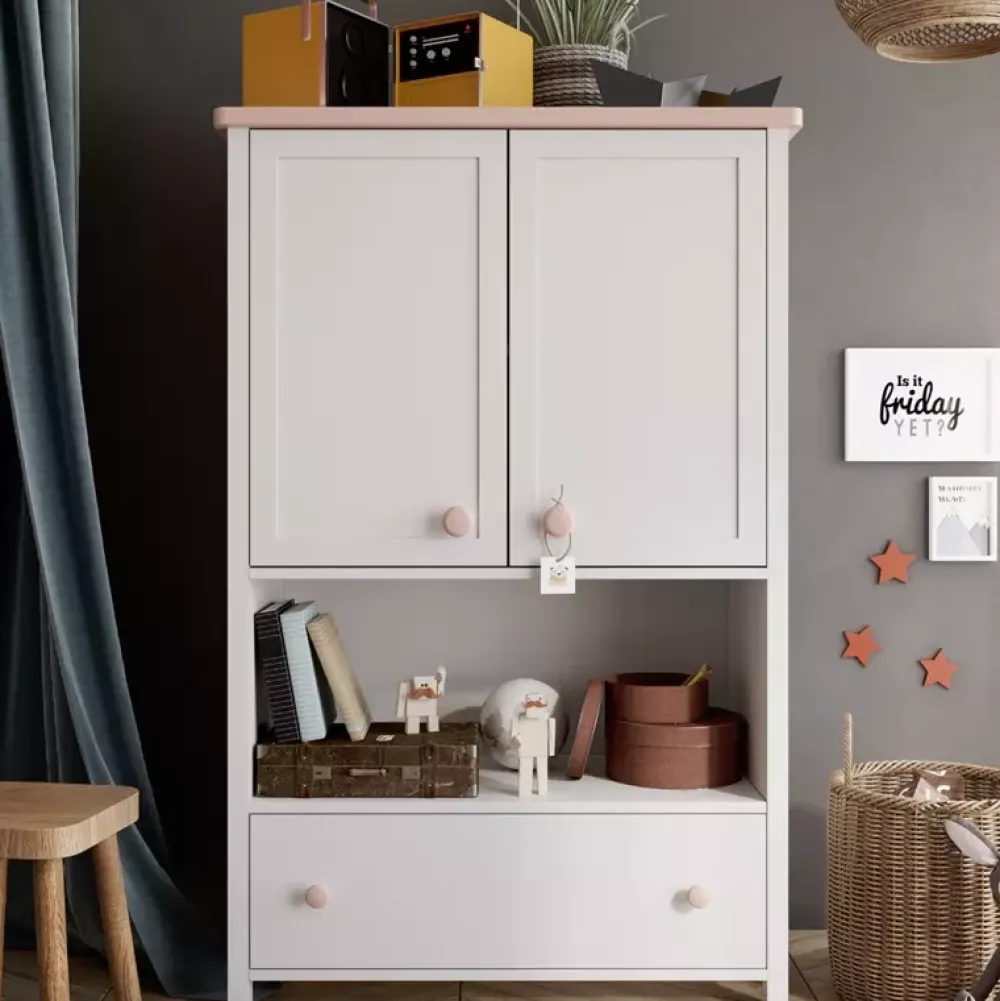 Meble Dla Dzieci|Zestawy Mebli Dziecięcych>lenart. Wysoka komoda dziecięca z drzwiami LUNA