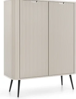 Komody></noscript>PIASKI Wysoka nowoczesna komoda do salonu 103 cm ZENIT kaszmir