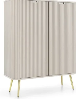 Komody></noscript>PIASKI Wysoka nowoczesna komoda do salonu 103 cm ZENIT kaszmir