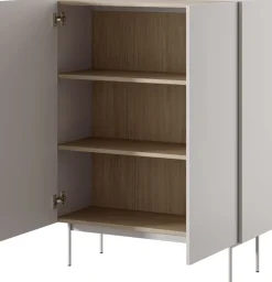 Komody>PIASKI Wysoka nowoczesna komoda dwudrzwiowa 97 cm CRYSTAL kaszmir