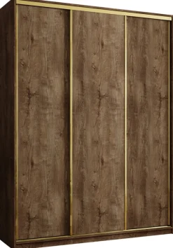 Szafy Trzydrzwiowe|Szafy Przesuwne>BROMARKT Wysoka szafa do sypialni 180 cm GOLD NEW MAX glamour dąb lefkas