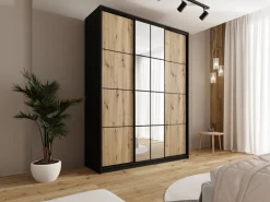 Zestawy Mebli Do Przedpokoju|Szafy Trzydrzwiowe></noscript>BROMARKT Wysoka szafa przesuwna 180 cm z półkami i drążkami EDGE MAX