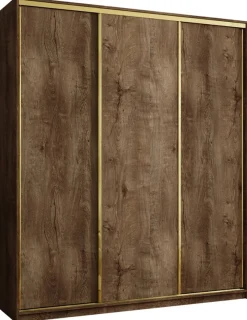 Szafy Trzydrzwiowe|Szafy Przesuwne>BROMARKT Wysoka szafa przesuwna 200 cm GOLD NEW MAX lefkas dąb lefkas