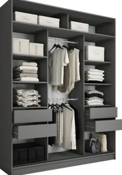 Zestawy Mebli Do Przedpokoju|Szafy Trzydrzwiowe>BROMARKT Wysoka szafa przesuwna do sypialni 180 cm LOFT MAX