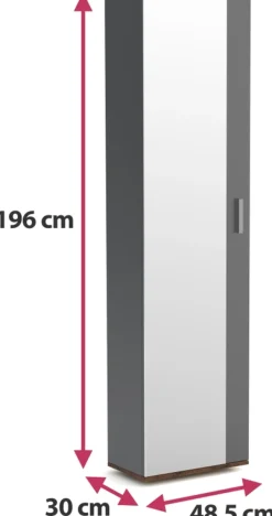 Meble Młodzieżowe|Zestawy Mebli Do Przedpokoju>Meblohand Wysoka szafa z lustrem do przedpokoju 50 cm JOVITA