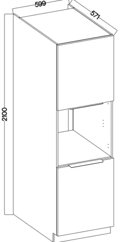 Meble Kuchenne></noscript>Lempert Wysoka szafka kuchenna pod zabudowę piekarnika 60 cm MARGARET orzech okapi