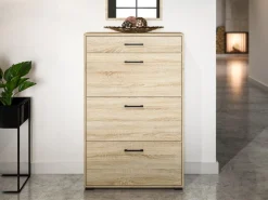 Szafki Na Buty|Zestawy Mebli Do Przedpokoju></noscript>ML Meble Wysoka szafka na buty 80 cm CARO dąb sonoma